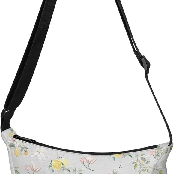 Handbags - Elegant Dumpling Bag for Women - Adjustable Crossbody in Lemon Pattern